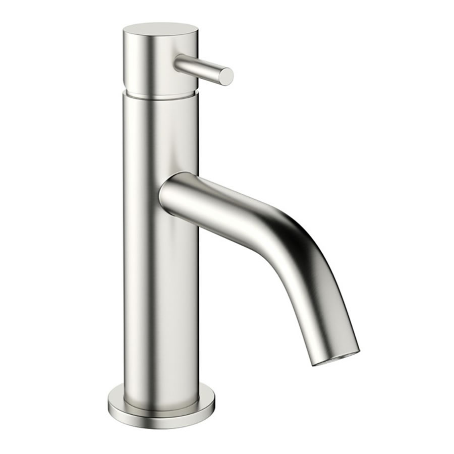 Mike Pro basin monobloc Brushed Stainless Steel Effect